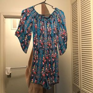 Teal blue summer romper